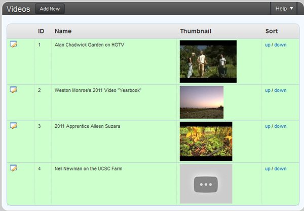 wordpress video listing interface